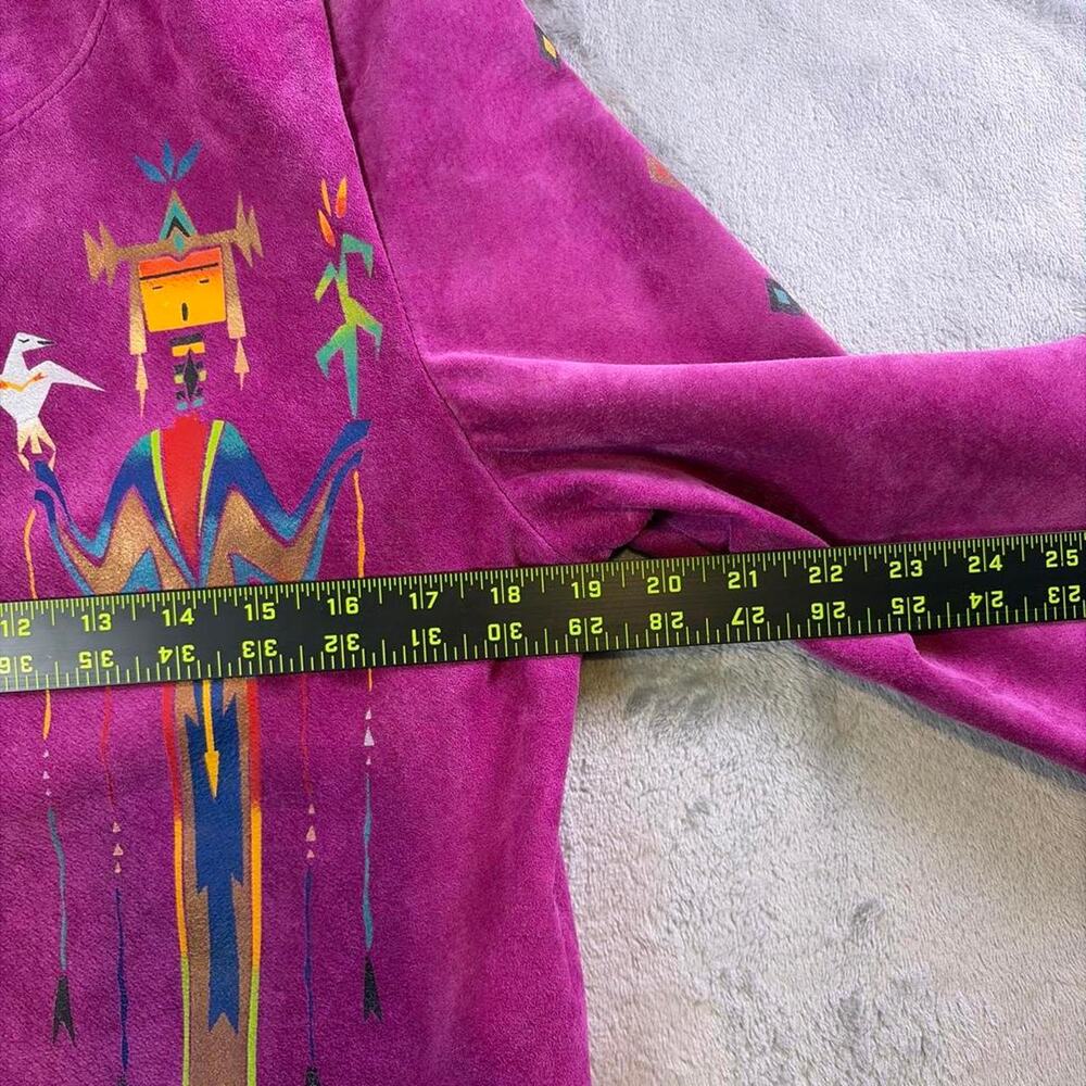Vintage One of a Kind “Char of Santa Fe” Hand Painted Suede Jacket M concho - Picture 5 of 8